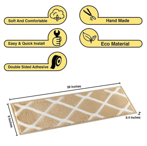 Beige Willow Premium Turkish Quality Soft Stair Treads for wooden steps